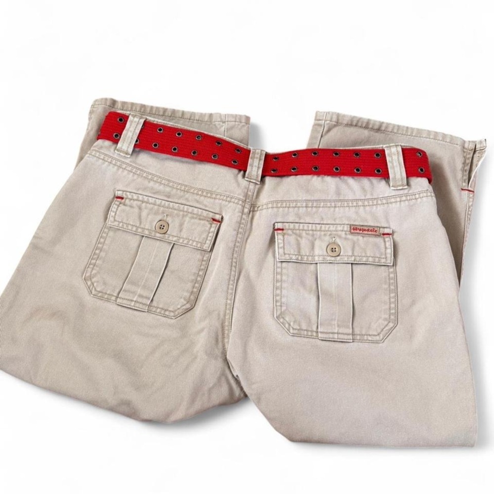Vintage Y2K‎ 2000s style Aeropostale cargo pants with red belt